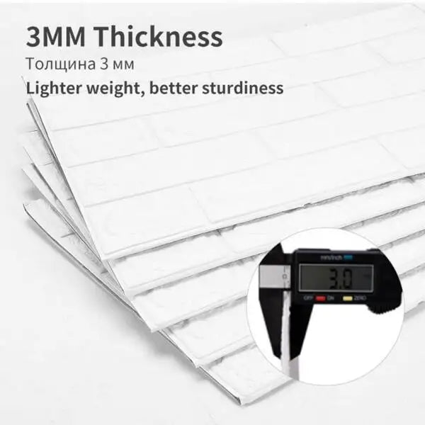 3D Self-Adhesive Brick Wallpaper