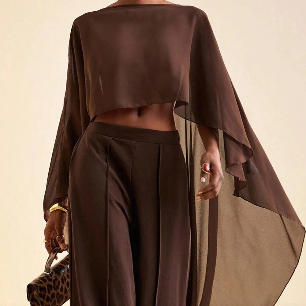 Asymmetrical Chiffon Capelet