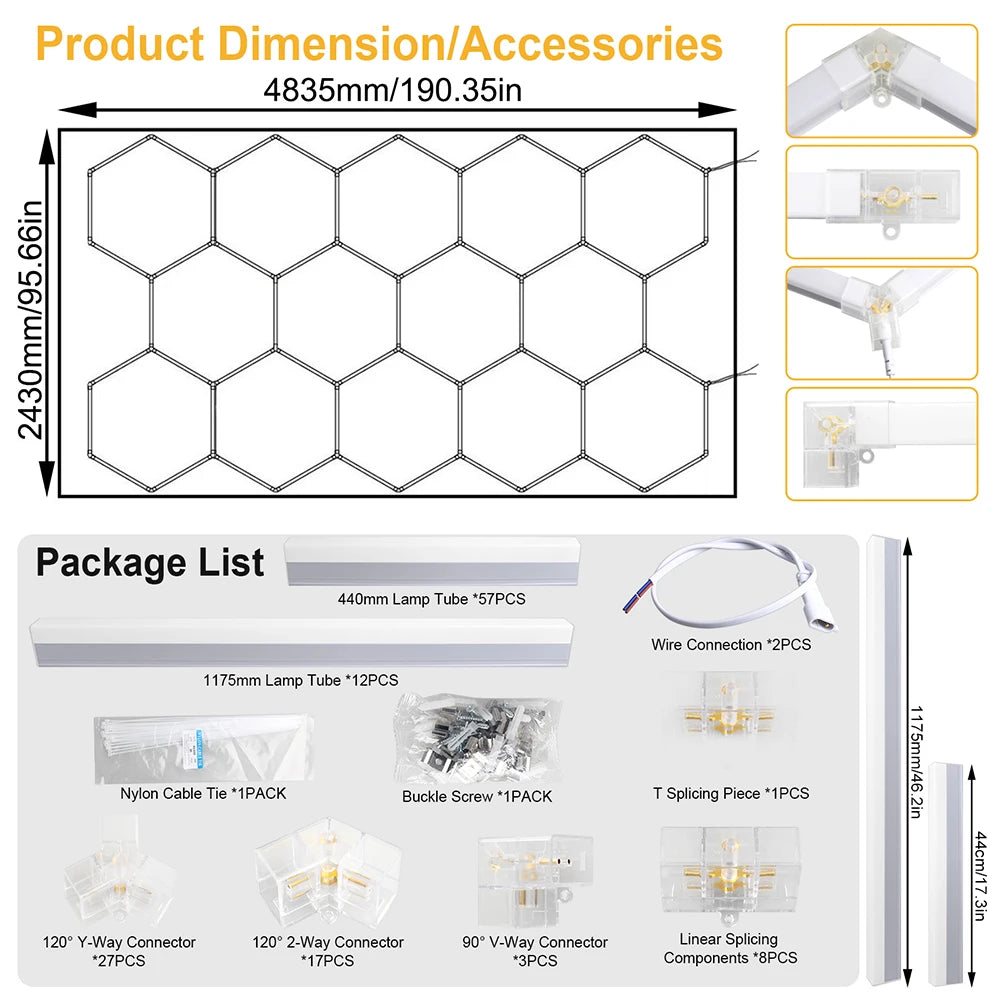 Hexagonal Garage LED Light