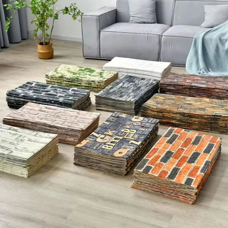 3D Self-Adhesive Brick Wallpaper
