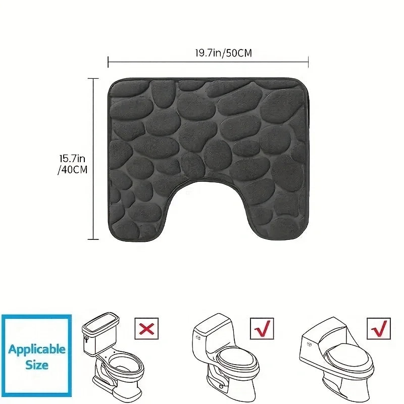 U-Shaped Waterproof Anti-Slip Toilet Floor Mat