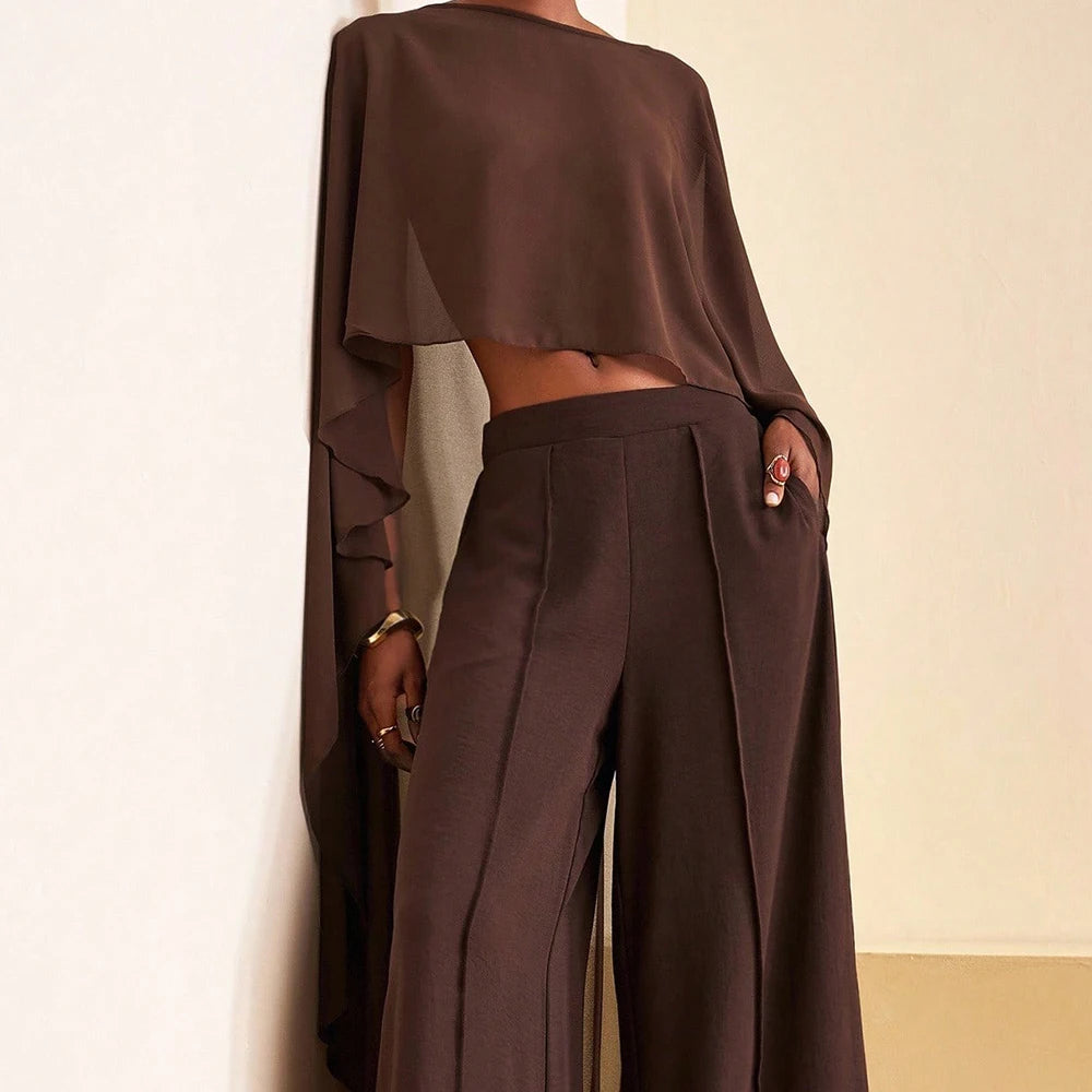 Asymmetrical Chiffon Capelet