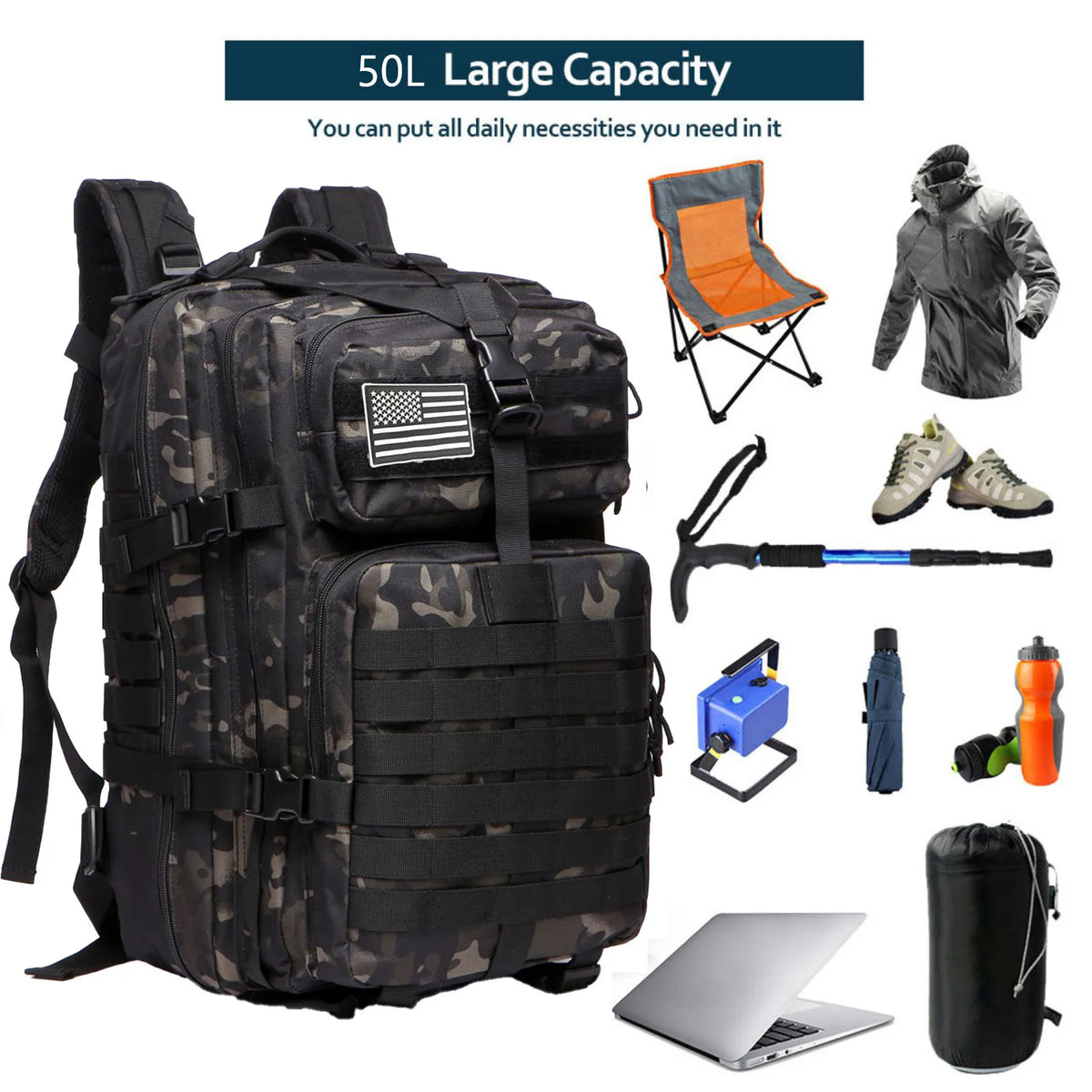 25L/50L Waterproof Outdoor Backpack