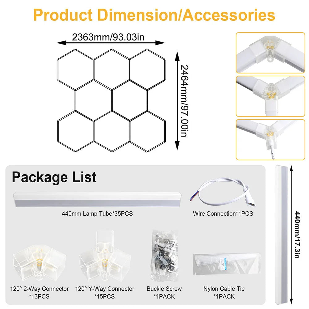 Hexagonal Garage LED Light