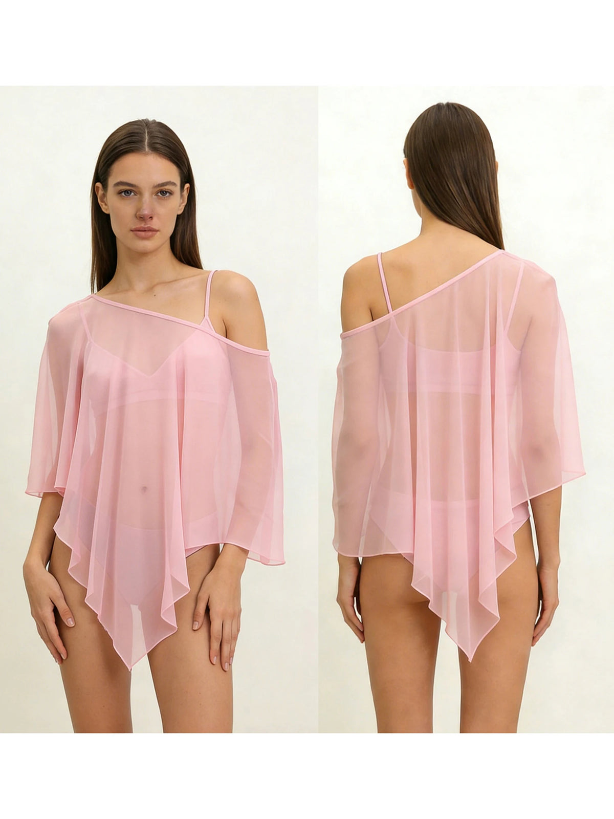 Sheer Mesh Poncho Shawl