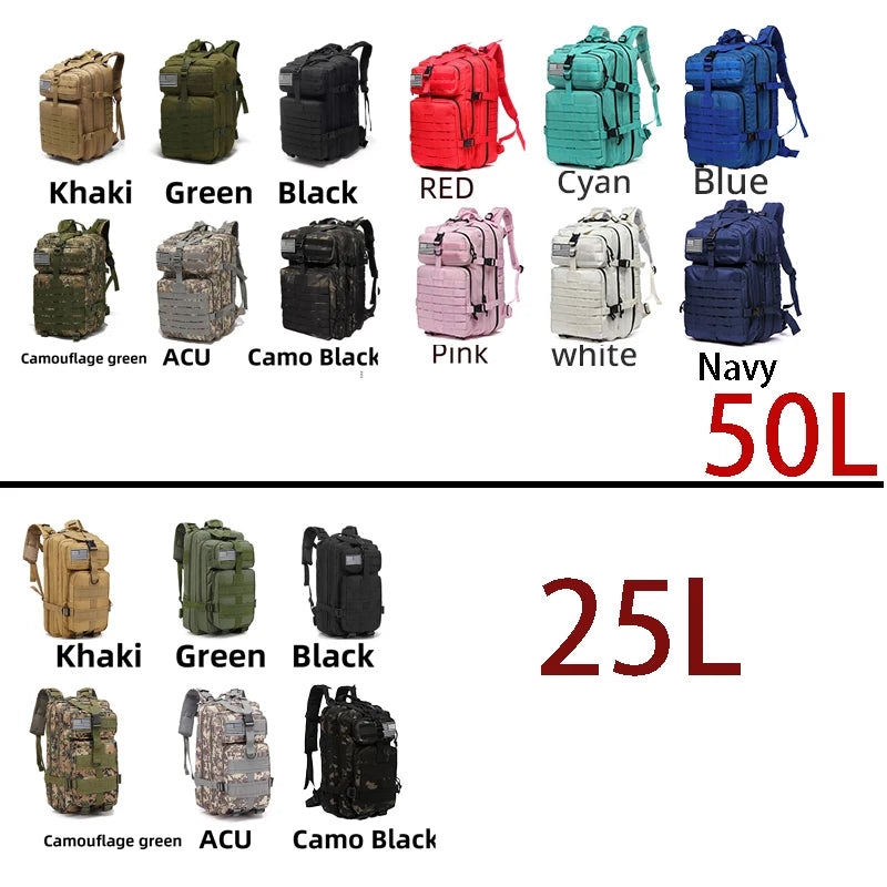 25L/50L Waterproof Outdoor Backpack