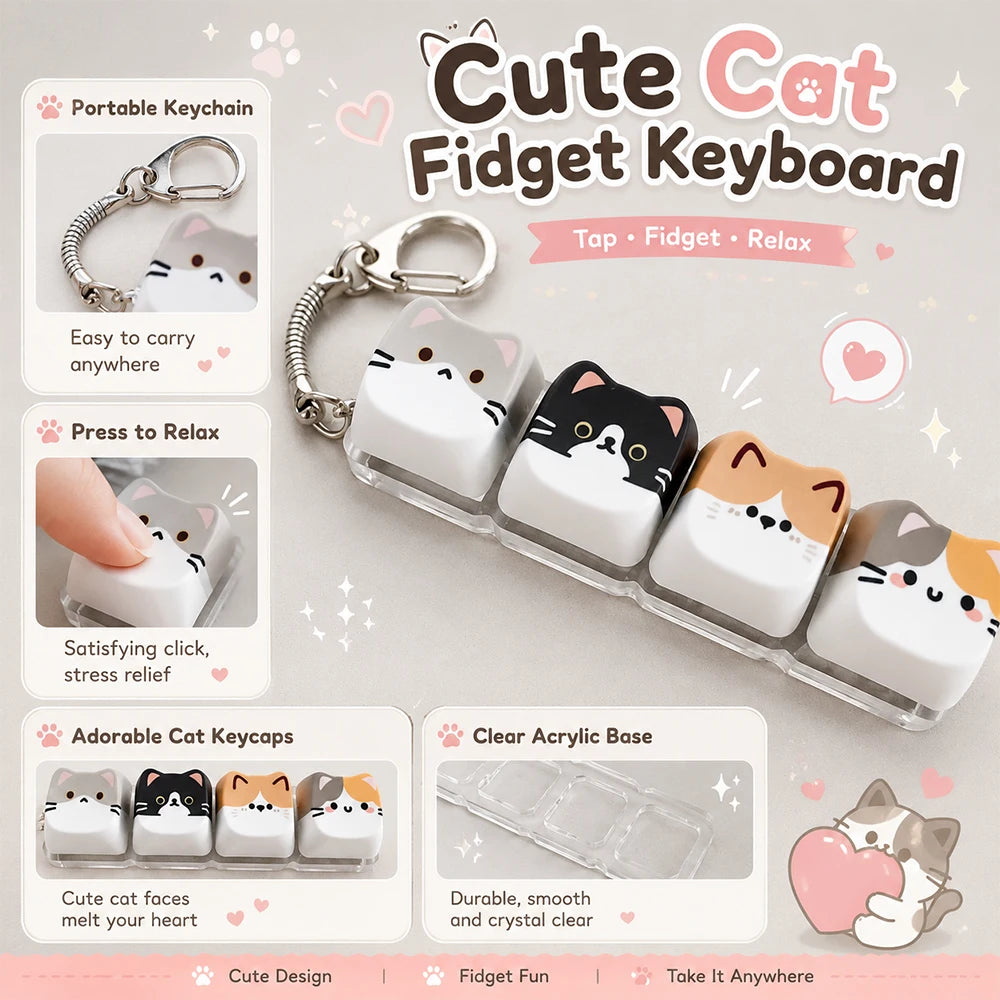 Kawaii Cat Fidget Keycap