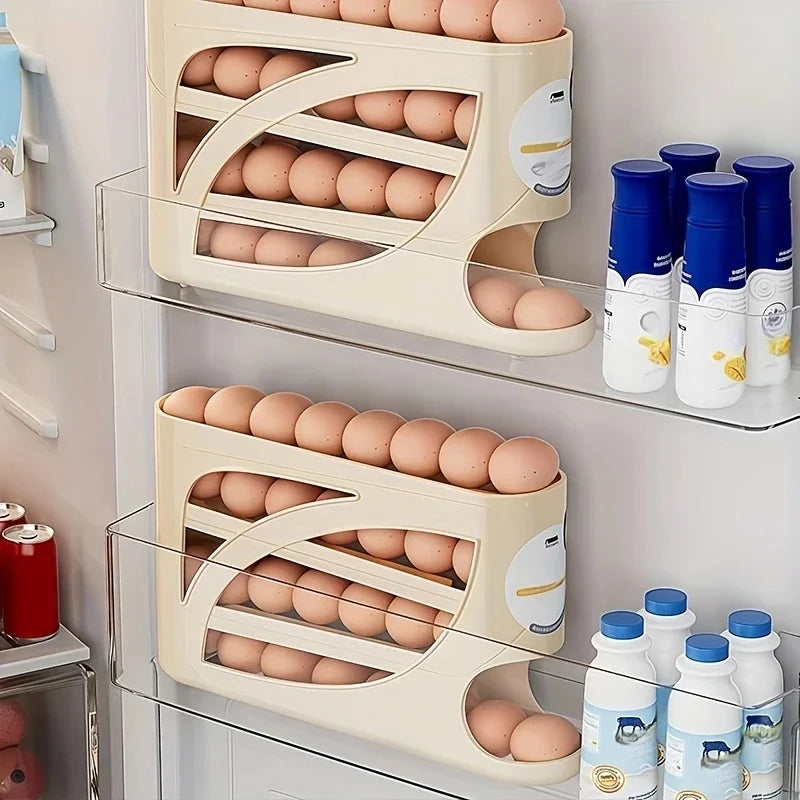 3-Tier Rolling Egg Storage Organizer – 24 Egg Capacity