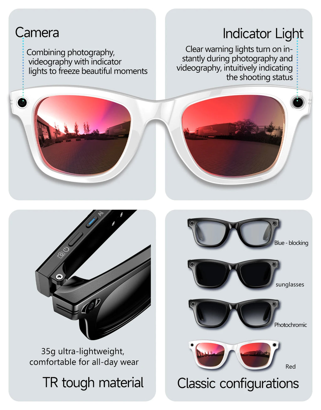 AI Camera Smart Glasses