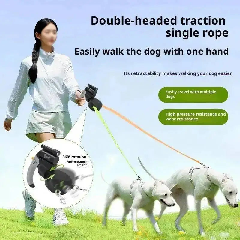3M Double Dog Leash with LED