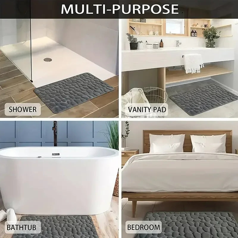 3D Non-Slip Absorbent Bathroom Mat – Quick Drying