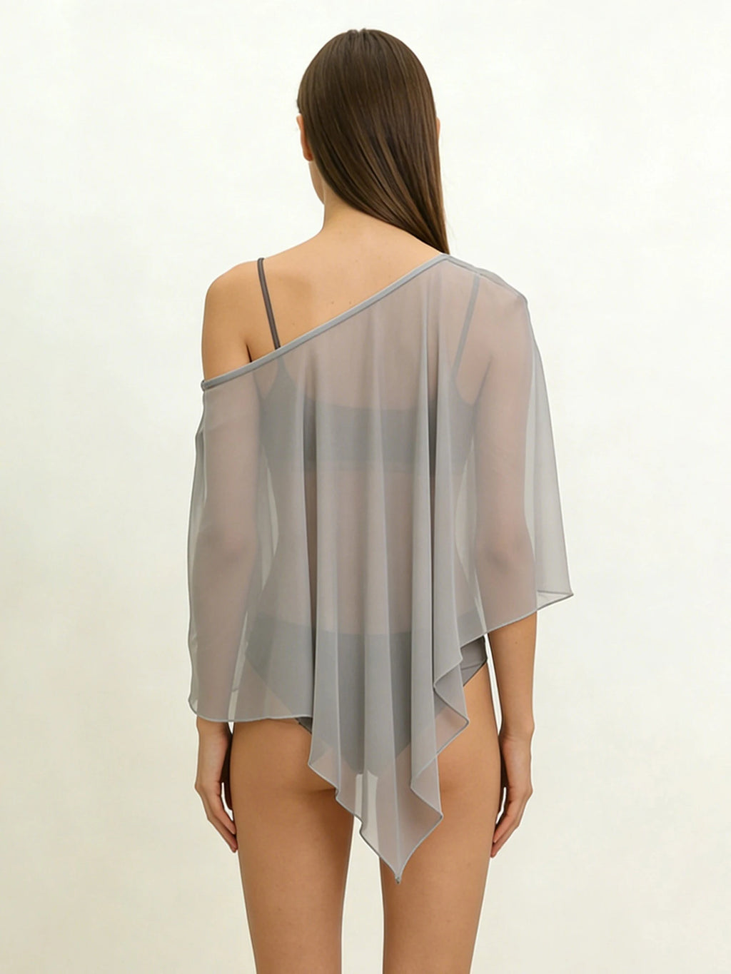 Sheer Mesh Poncho Shawl