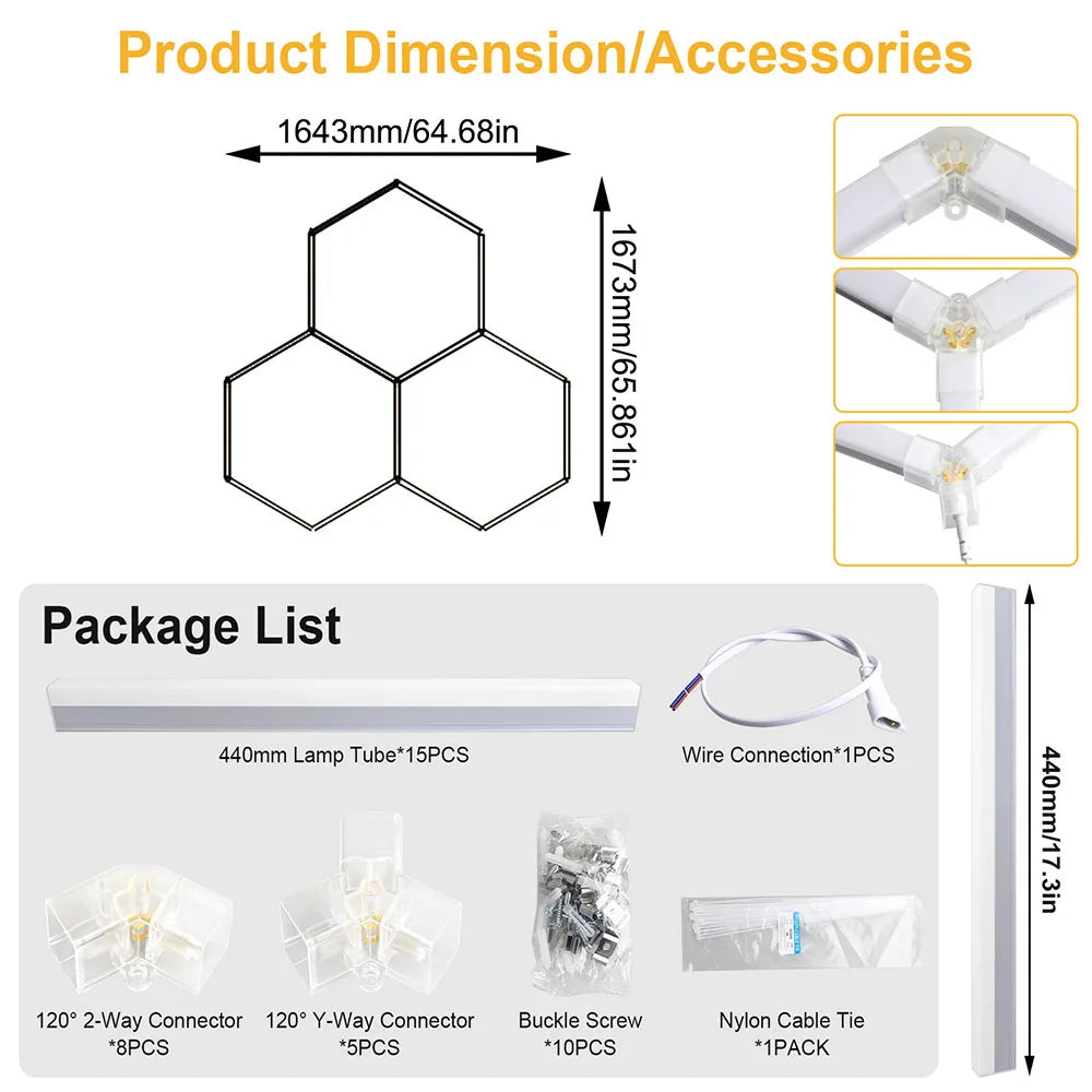 Hexagonal Garage LED Light
