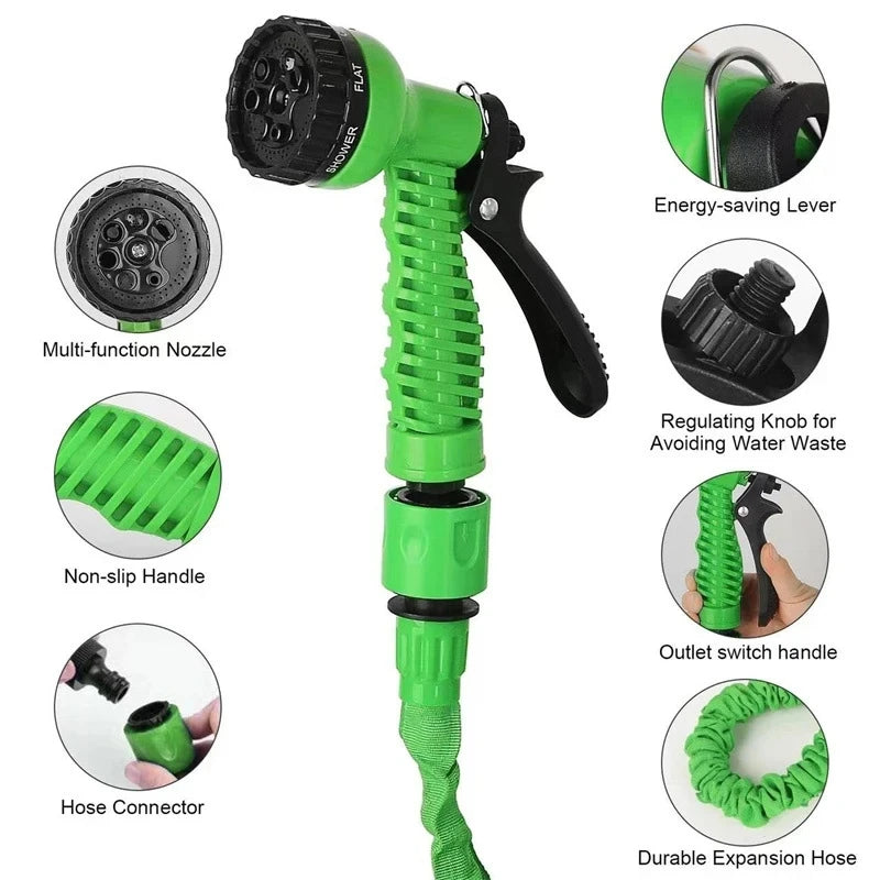 Expandable Magic Garden Hose – High-Pressure Water Spray Gun