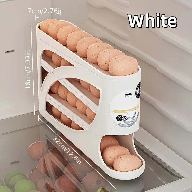 3-Tier Rolling Egg Storage Organizer – 24 Egg Capacity
