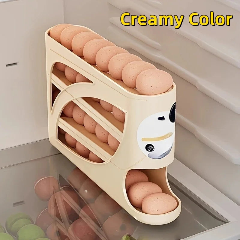3-Tier Rolling Egg Storage Organizer – 24 Egg Capacity