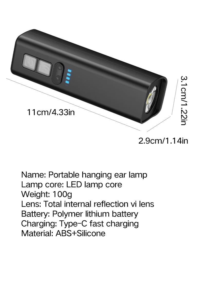 Rechargeable Ear Clip LED Headlamp – Waterproof Outdoor Light