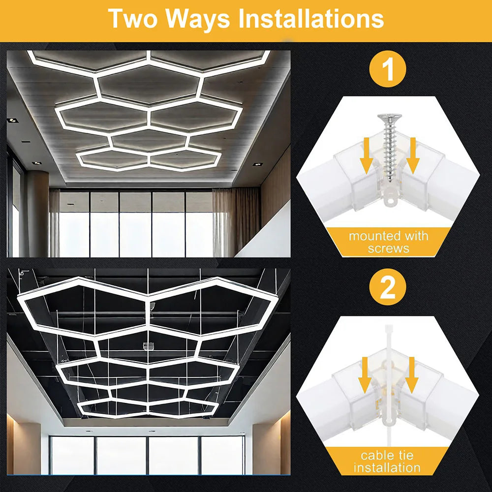 Hexagonal Garage LED Light