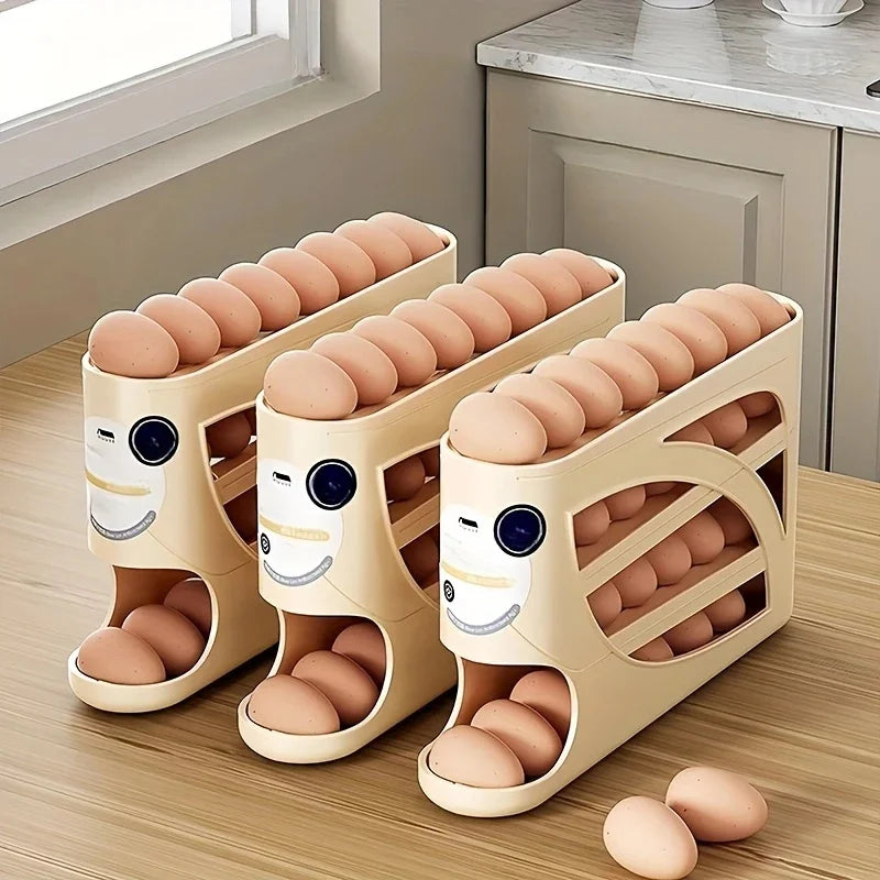 3-Tier Rolling Egg Storage Organizer – 24 Egg Capacity