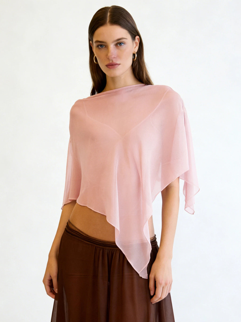 Sheer Mesh Poncho Shawl