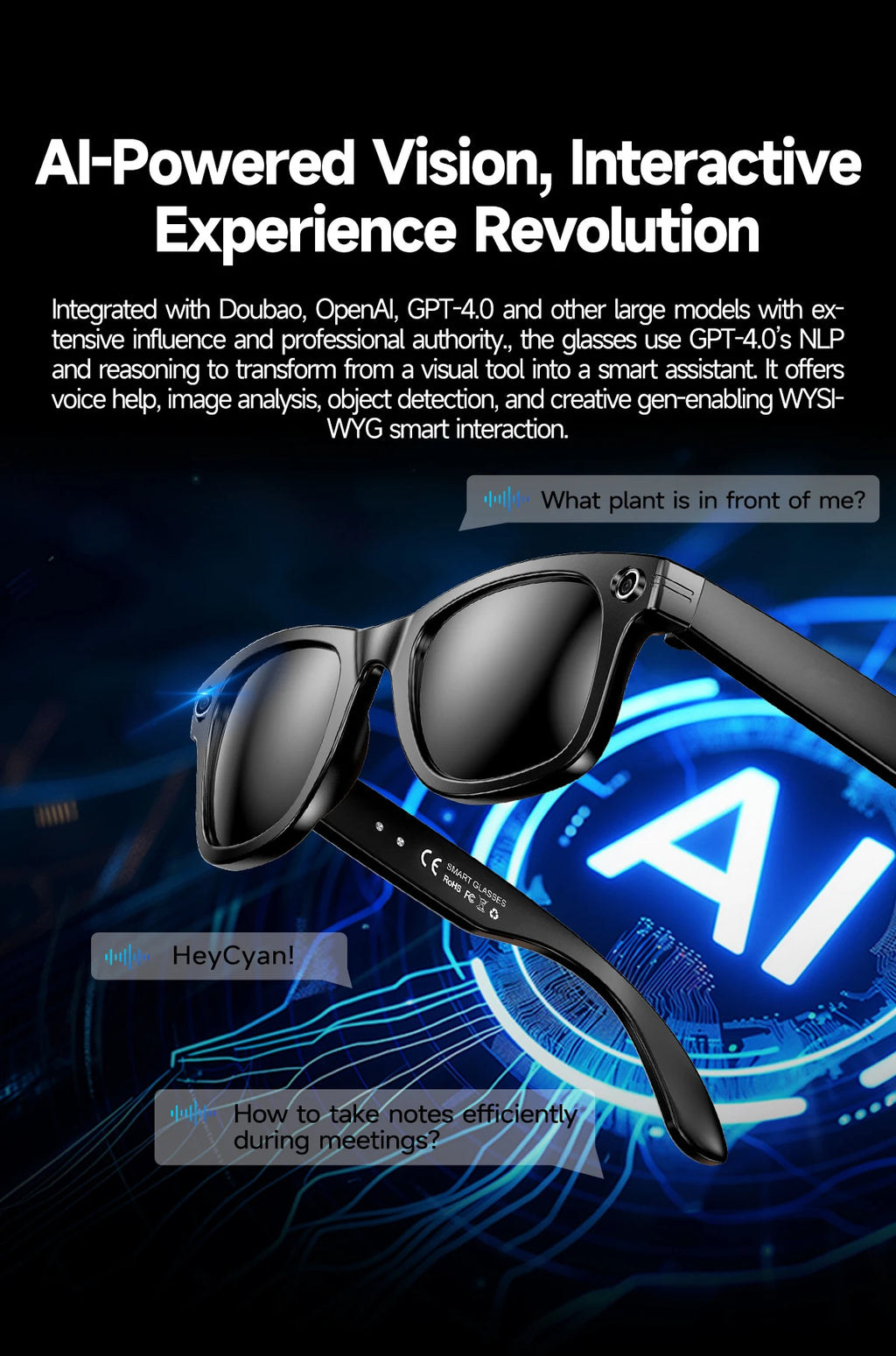 AI Camera Smart Glasses