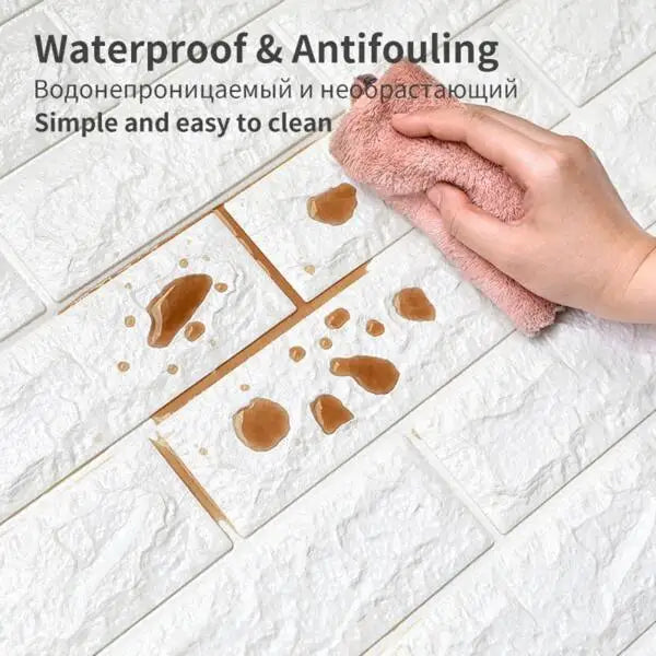 3D Self-Adhesive Brick Wallpaper