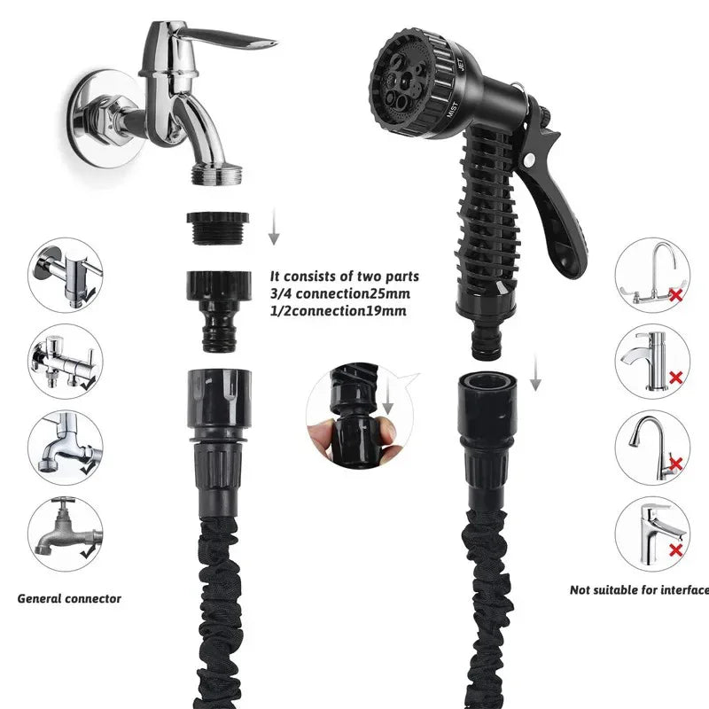 Expandable Magic Garden Hose – High-Pressure Water Spray Gun