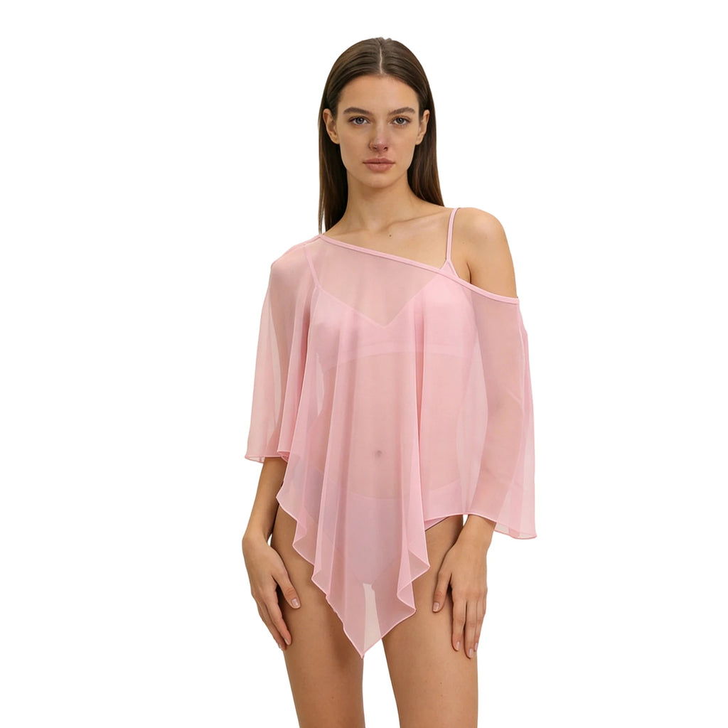 Sheer Mesh Poncho Shawl