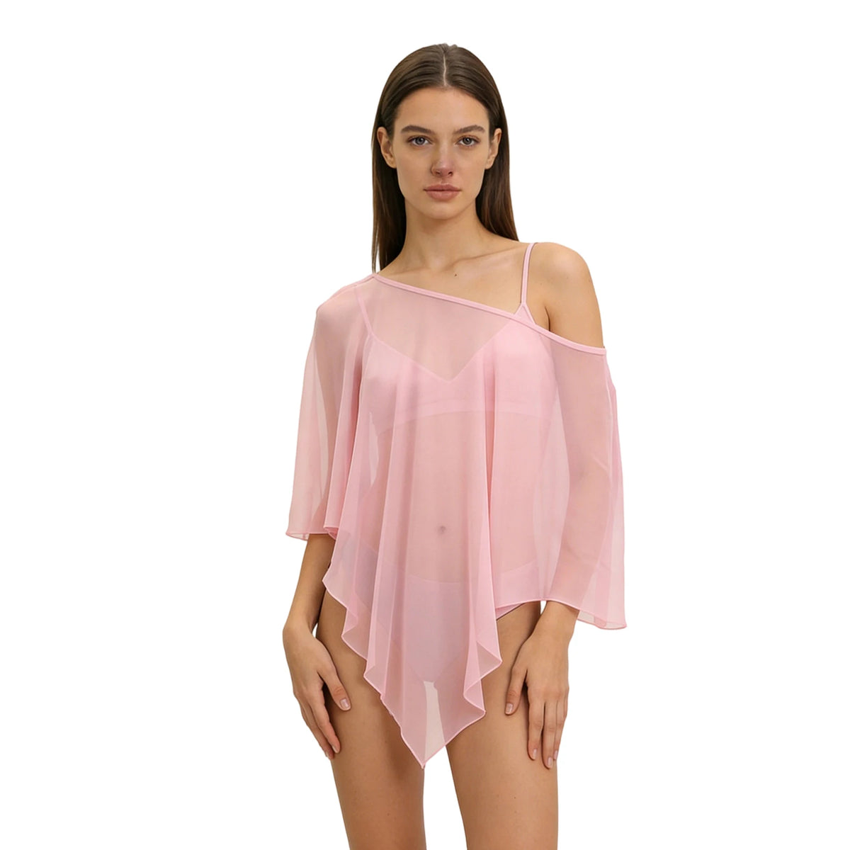 Sheer Mesh Poncho Shawl
