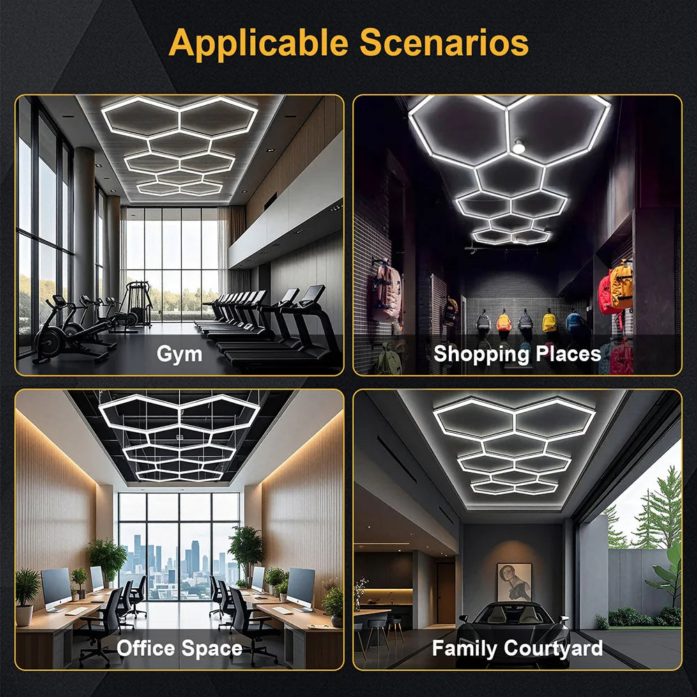 Hexagonal Garage LED Light