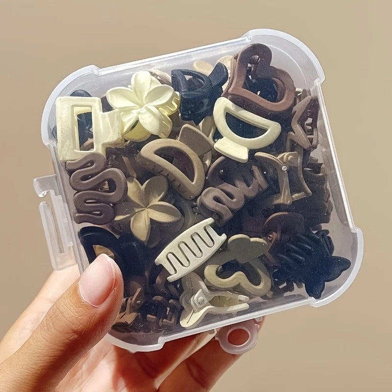 Beige Hair Clips Set