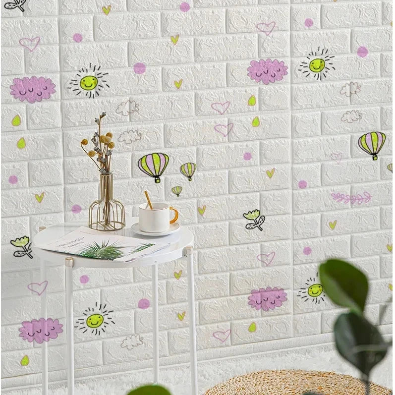 3D Self-Adhesive Brick Wallpaper