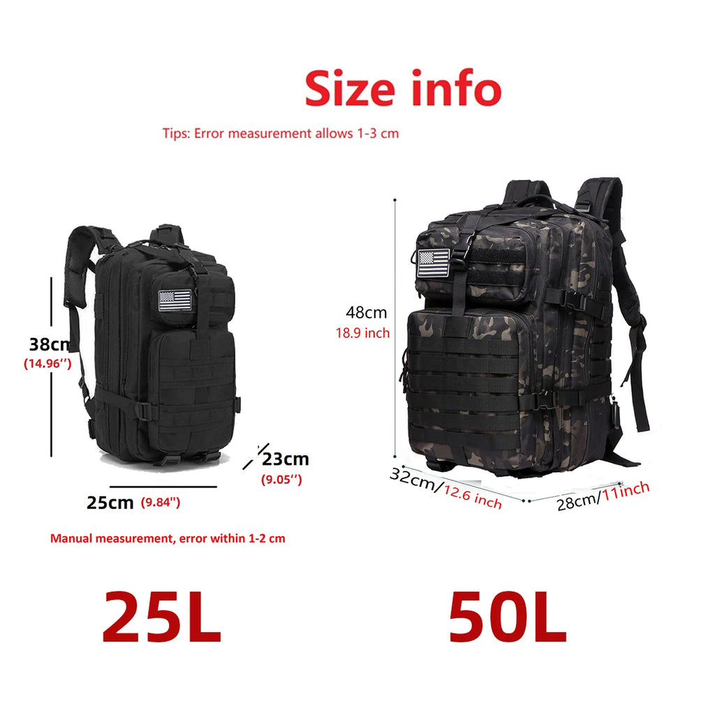 25L/50L Waterproof Outdoor Backpack