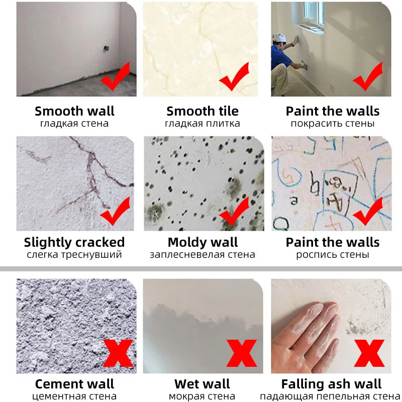 3D Self-Adhesive Brick Wallpaper