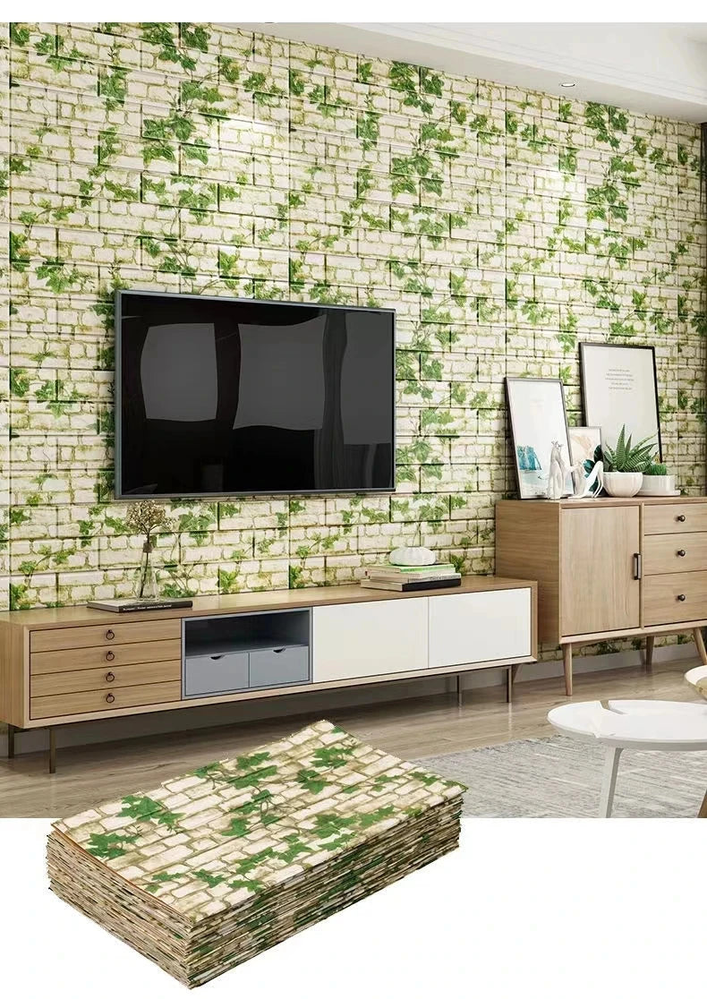 3D Self-Adhesive Brick Wallpaper