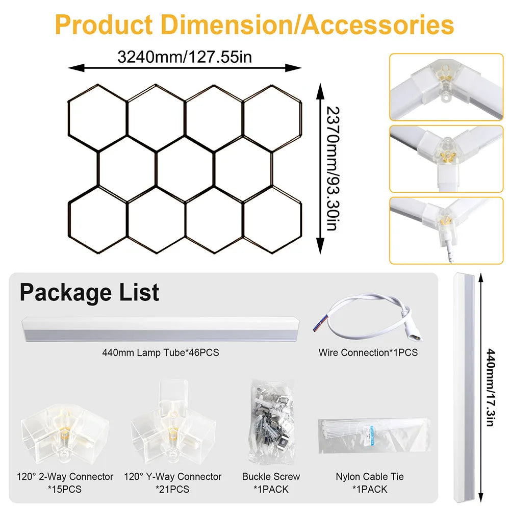 Hexagonal Garage LED Light