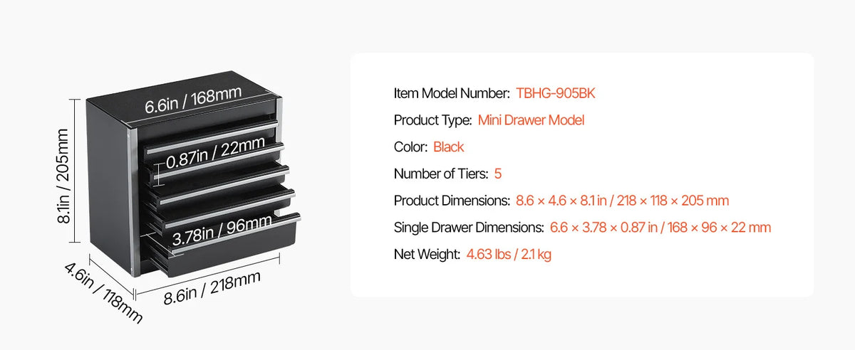 SucceBuy 5-Drawer Tool Box