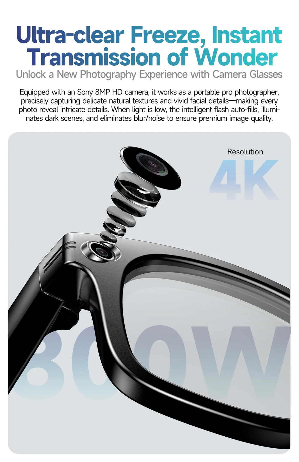 AI Camera Smart Glasses