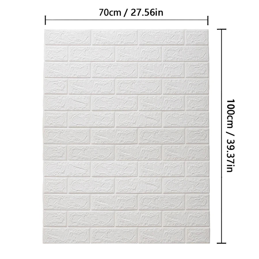 3D Self-Adhesive Brick Wallpaper
