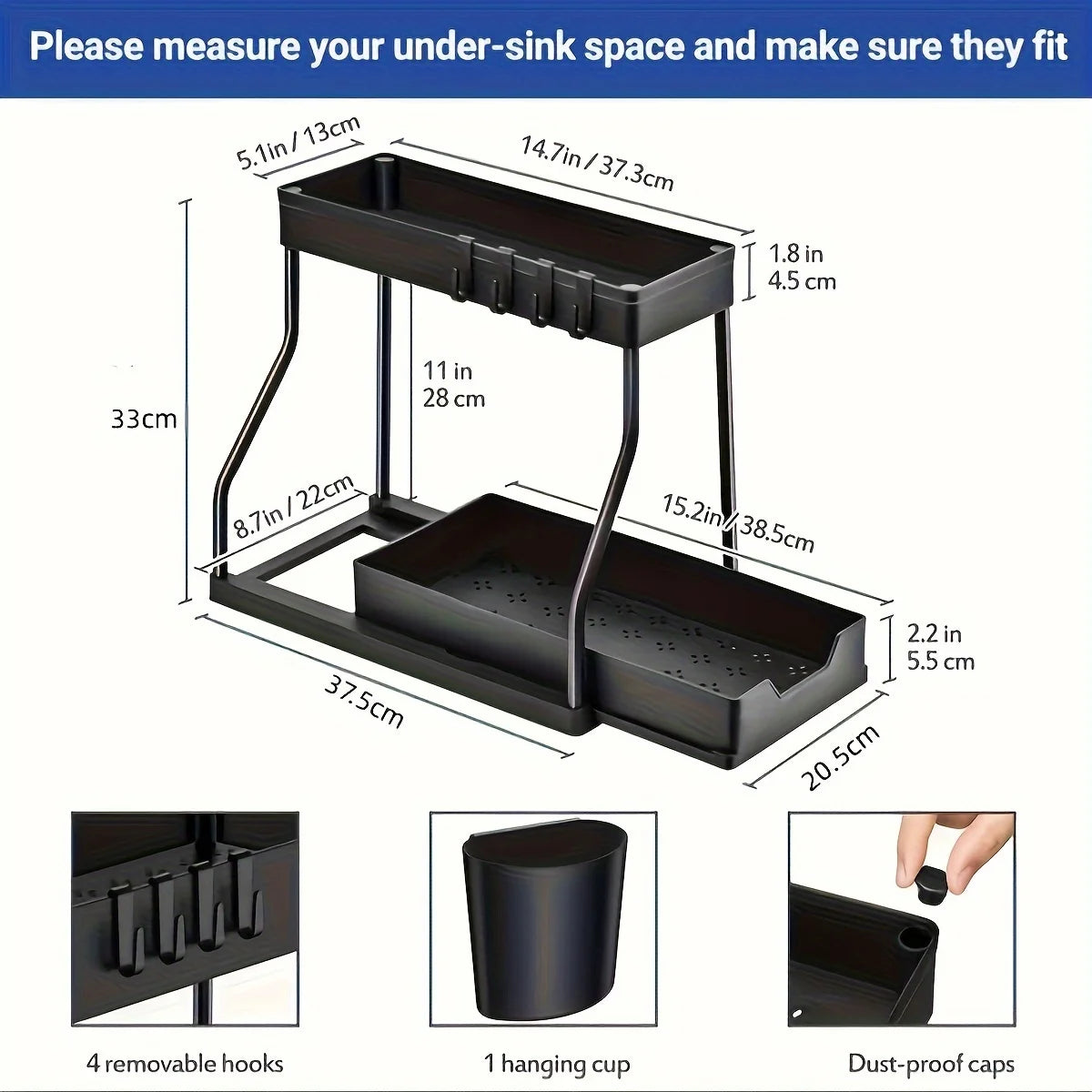 2-Tier Under Sink Pull-Out Organizer