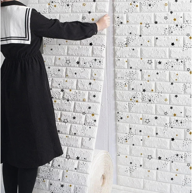 3D Self-Adhesive Brick Wallpaper