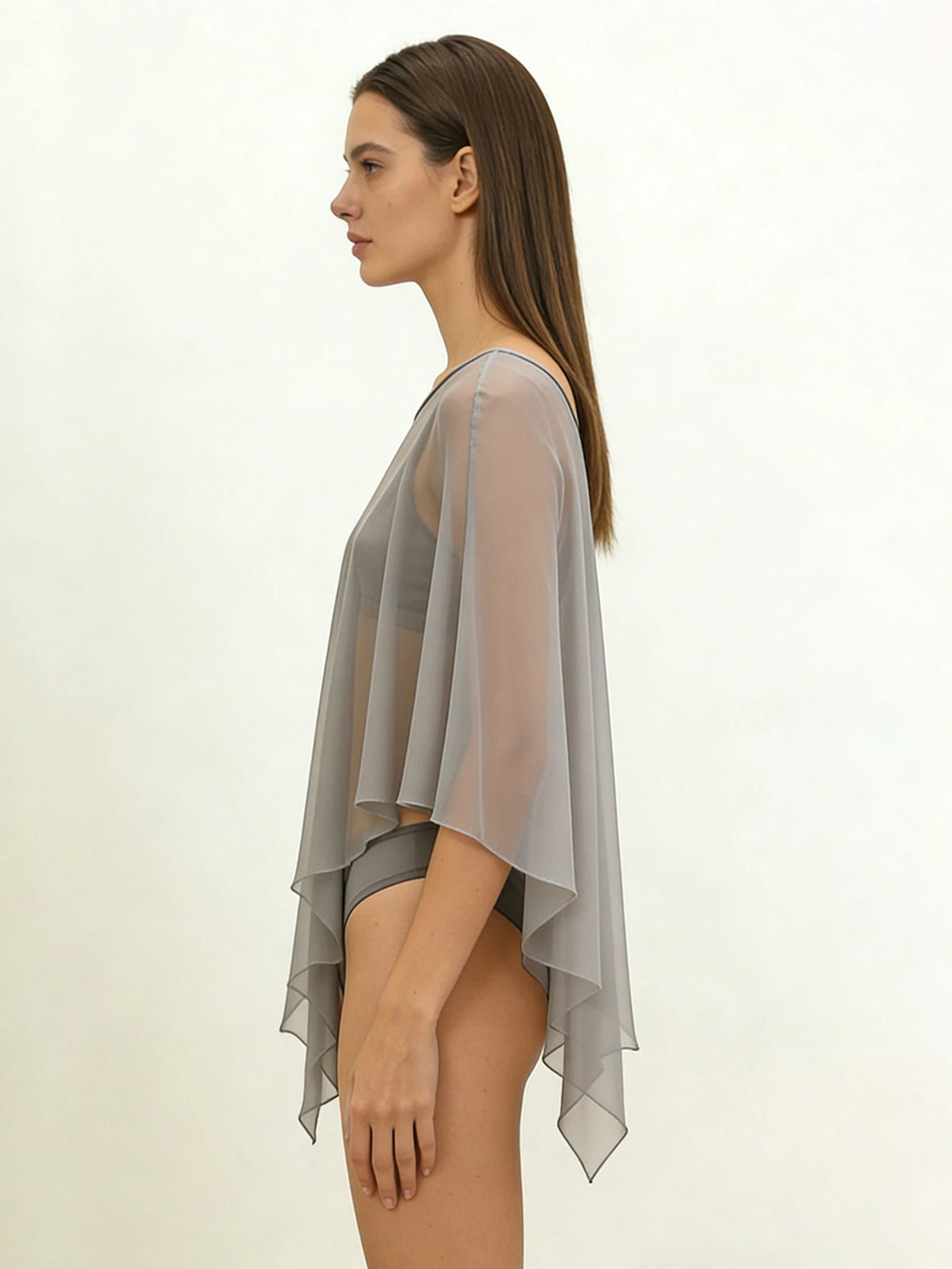 Sheer Mesh Poncho Shawl